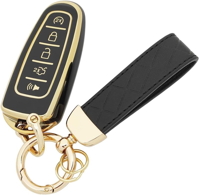 Protective Key Fob Cover Compatible with Explorer Edge Taurus Fle Color: Black