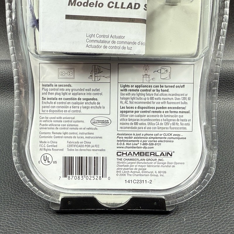 Chamberlain Remote Light Control 141C2311-2 CLLAD Turns Inside Lights On/Off NEW gallery