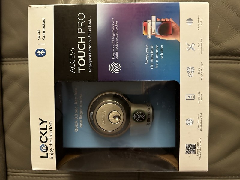 Lockly Access Touch Pro Fingerprint Deadbolt Smart Lock Wi-Fi Voice/App Black