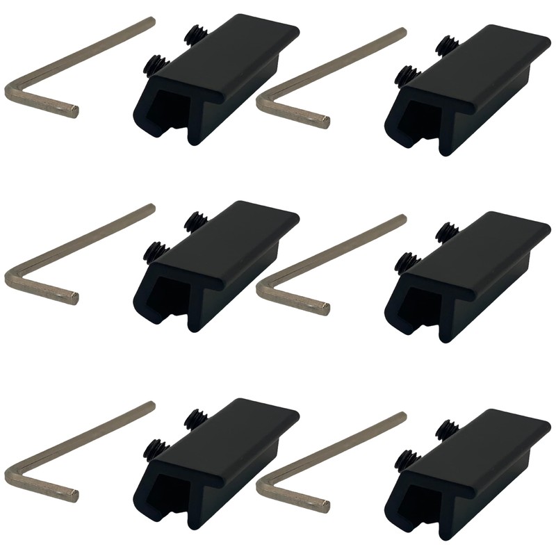 Vertical Sliding Tamper Resistant Window Lock Double Hex Screw Black 6 Pack