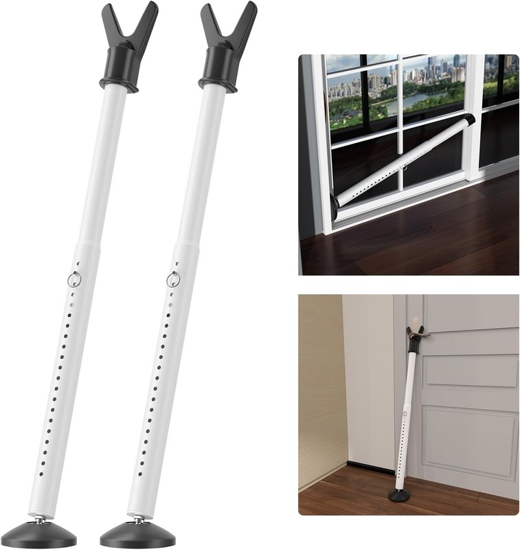 Powder-Coated Security Bars for Doors - Heavy-Duty Stability & Safety 2 Pack gallery