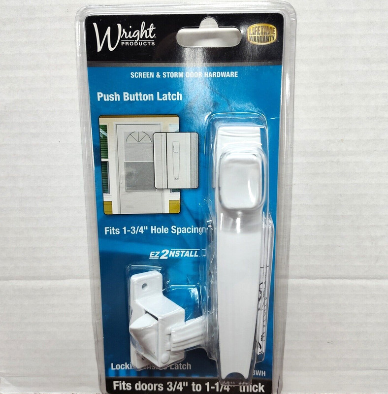 Locking Door Latch Kit Wright Products V333WH Made In USA Metal DIY Home