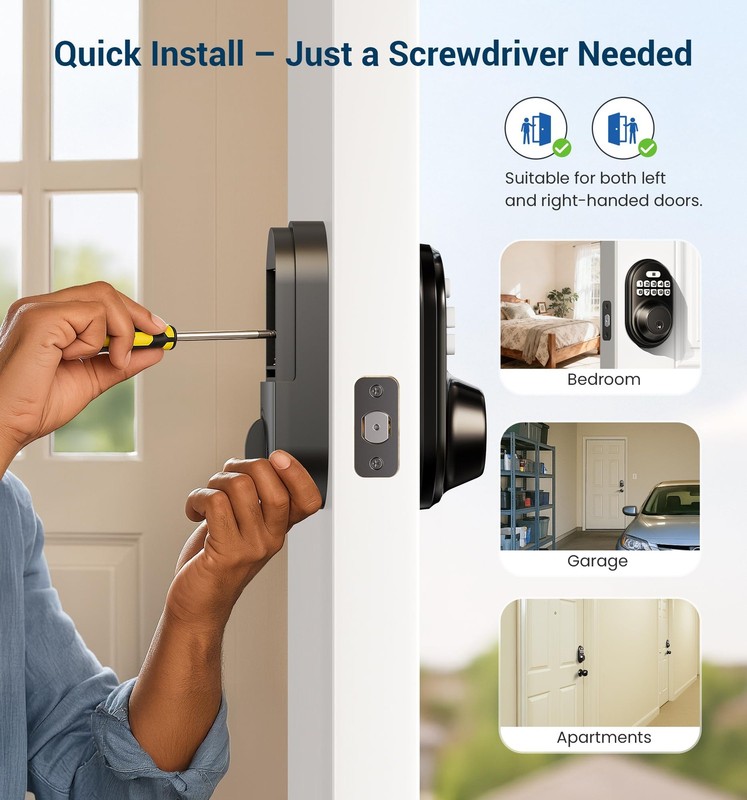 Keyless Entry Door Lock, Electronic Keypad Deadbolt, Keyed Entry, Auto Lock, ... gallery