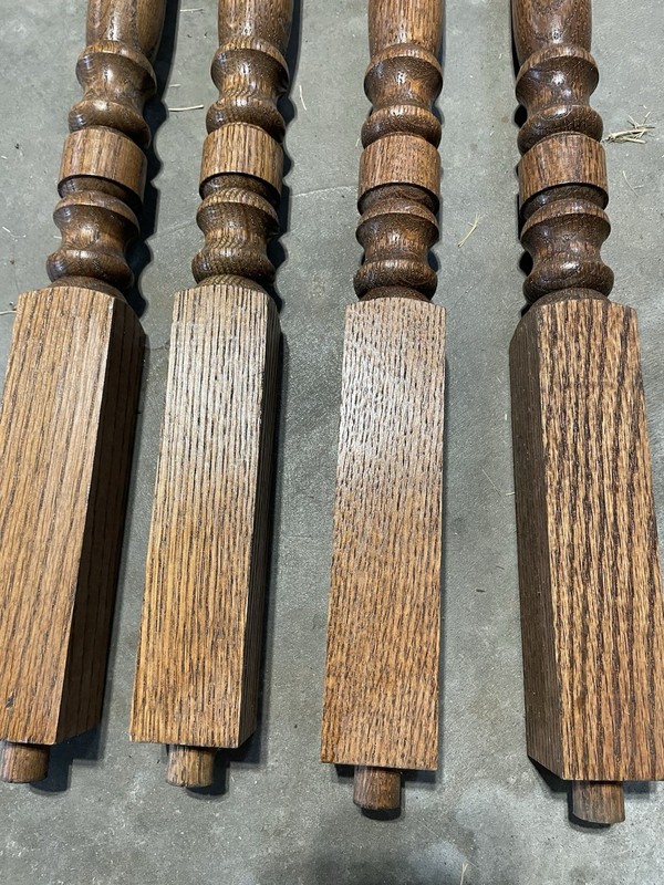 Stair Rail posts Solid Oak ,beautiful finish. 13 Total gallery
