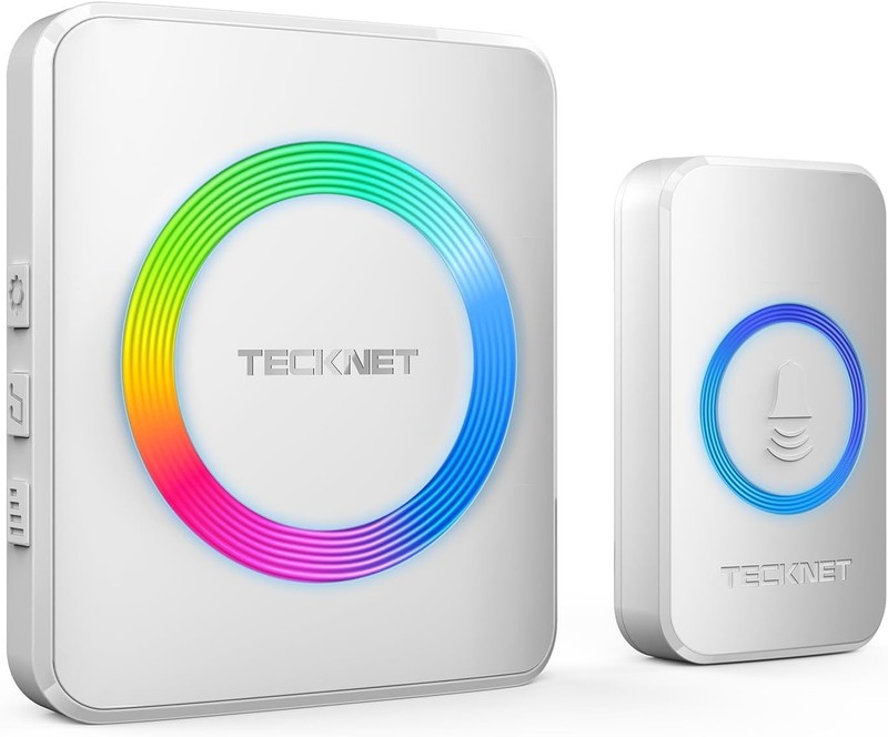 TECKNET Wireless Doorbells for Home, IP65 Waterproof 1,300Ft 120Db Door Bell