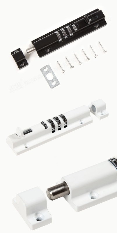 Combination Bolt Gate Lock Black (OWACH AL971) Combi bolt latch SUS Sliding bolt gallery