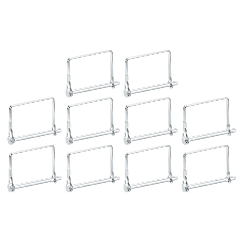 10Pcs Coupler Pin 0.24″×2.76″ Carbon Steel Square Trailer Pin, Silver Blue