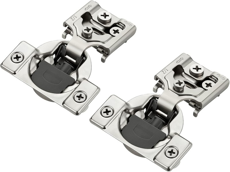 60 Pack Cabinet Hinges 1/2 Overlay Soft Close Hidden 35mm 105Deg SS Satin Nickel