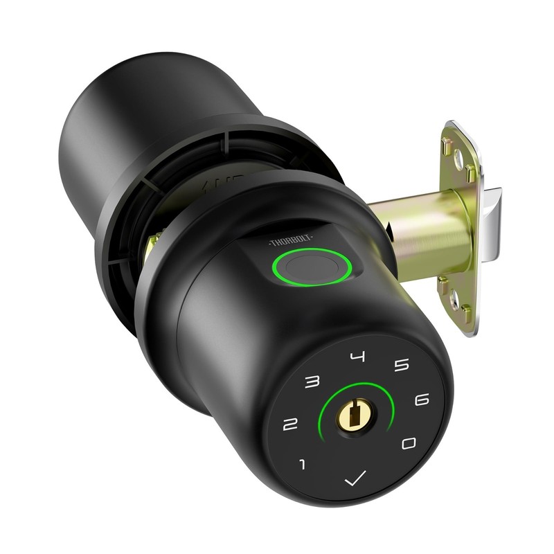 Fingerprint Door Knob Lock with Keypad - Biometric Auto-Lock for Bedroom, Garage gallery