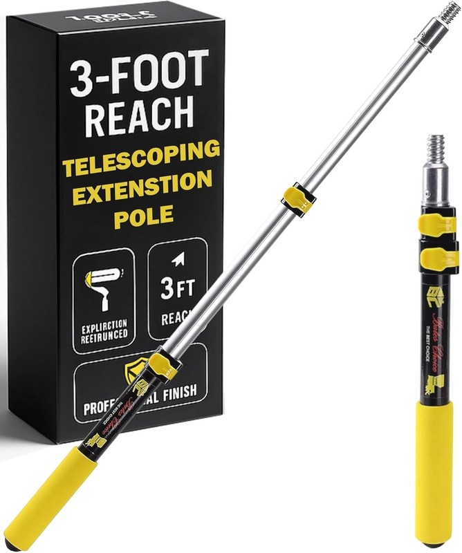 Bates 3 Ft Telescoping Extension Pole - Versatile Paint Roller & Dusting Tool gallery