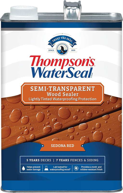 Thompson’S Waterseal Semi-Transparent Waterproofing Wood Stain and Sealer, Sedon