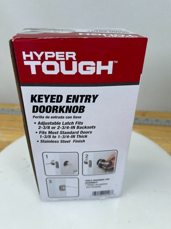 Hyper Tough Keyed Entry Door Knob Satin Stainless Steel Lockset w Keys gallery