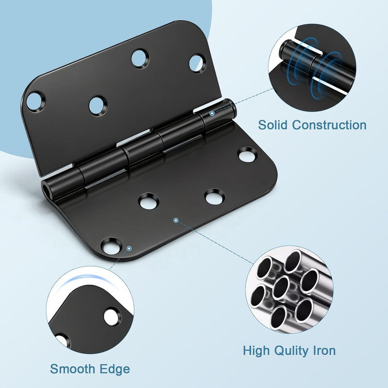 3 Pack 8-Hole 5/8-Inch Radius Door Hinges for Interior and Exterior Door Use,... gallery