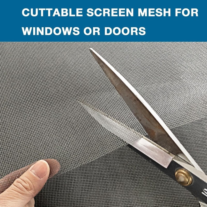 Durable Gray 48"x100' Window Screen Roll - Bug Protection for Doors & Windows gallery