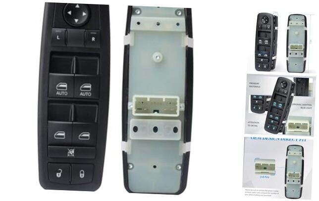 Master Window Switch – Front Left Driver 11P-68086693AC – Mirror Can’t Be Folded