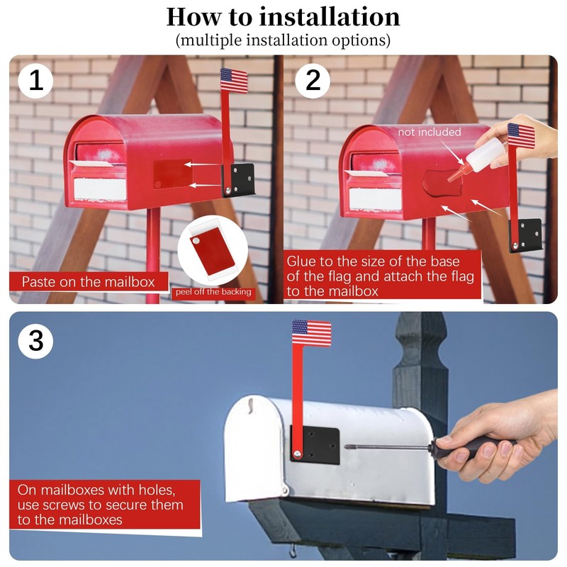 Mailbox Flag Kit, Red, Universal Fit for Standard Mailboxes, Weather Resistan... gallery