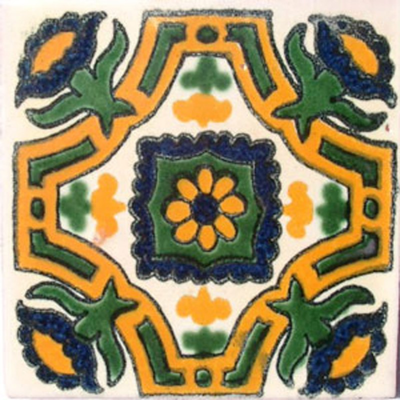 #C042) Mexican Tile sample 4×4 inch, we combine shipping GET WHAT YOU NEED !!