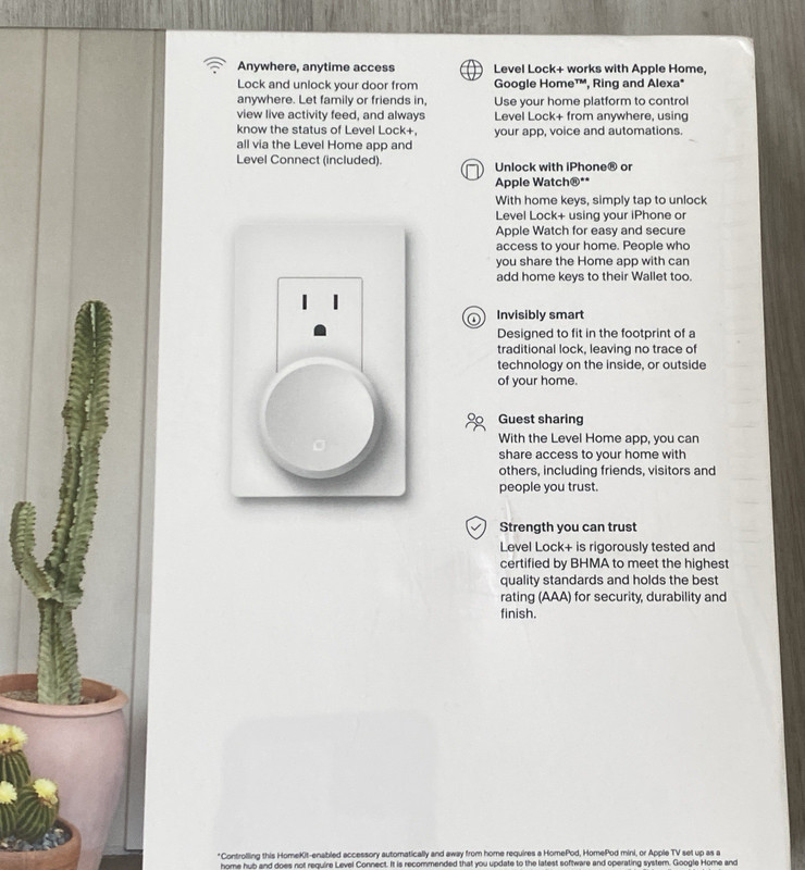 Level Lock+ Connect Wi-Fi Smart Lock Plus - Apple Home Keys Remotely Control NEW gallery