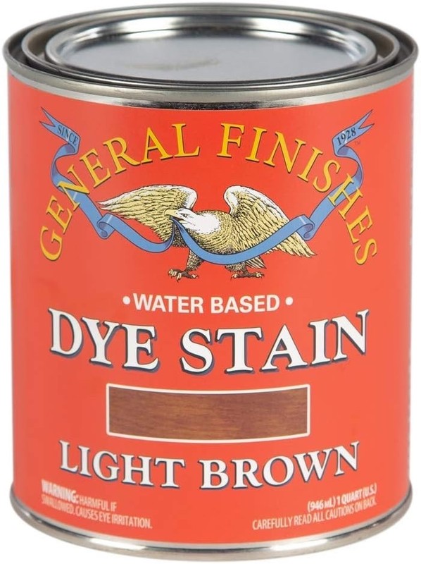 General Finishes Water Based Dye Stain – Light Brown – Quart
