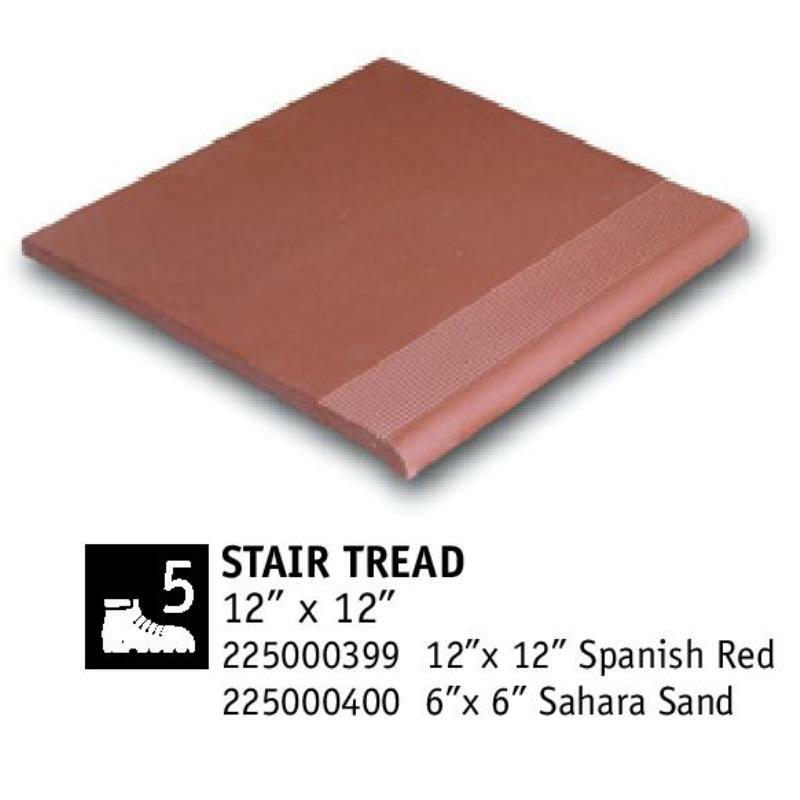 Stair Tread Step Terracotta Floor Tile Red Clay Sand 12x12 Bull Nose ONE SAMPLE