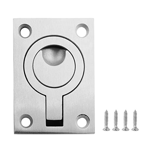 BokWin 2.5″ x 1.8″ Square Flush Pull Ring Handles，Hidden Recessed 1 Pack
