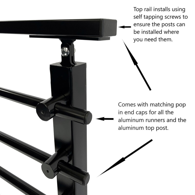 Modern Horizontal Fully Adjustable Railing Banister System, Complete Guard Kit gallery
