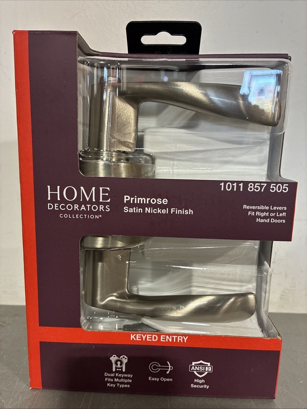 Home Decorators Primrose Keyed Entry Door Handle Satin Nickel 1011 857 505 New gallery