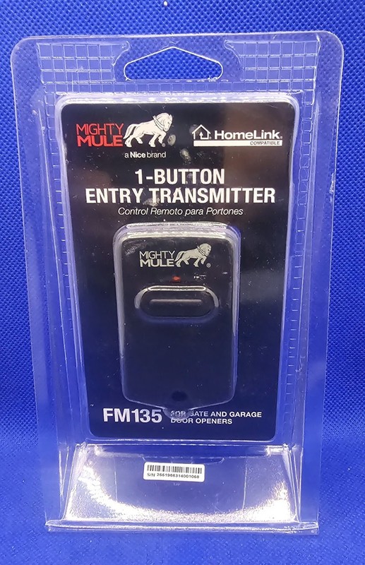 Mighty Mule Entry Transmitter Single Button Gate Opener Remote FM135 New