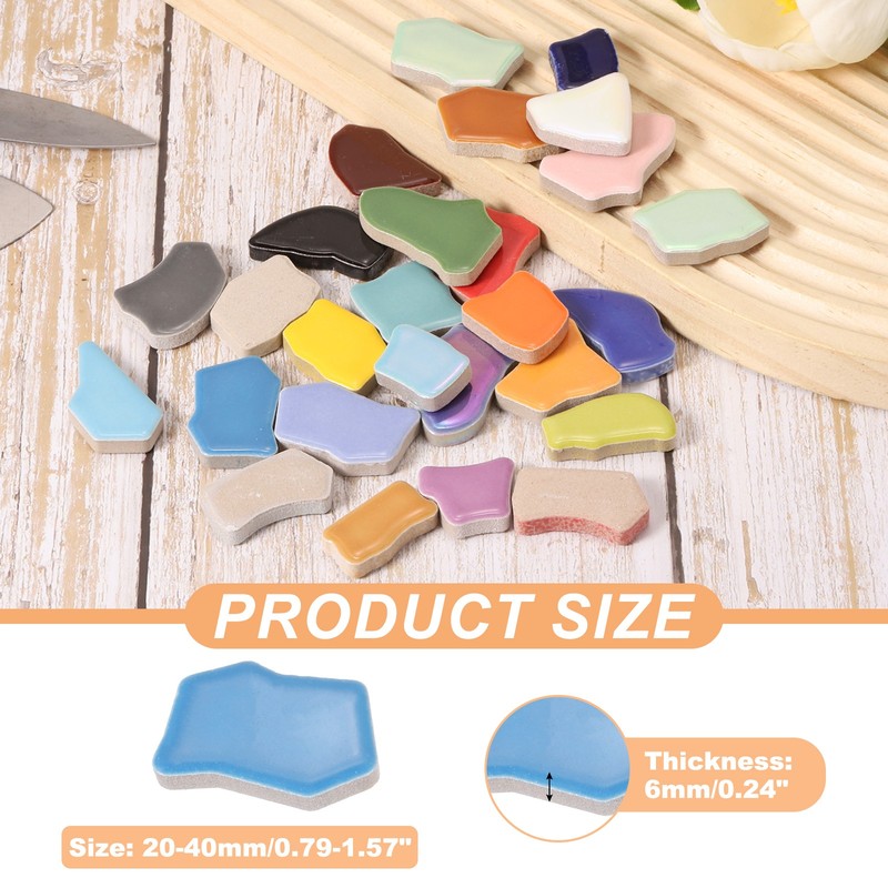 500g/1.1LB Irregular Ceramics Mosaic Tiles, 0.79"-1.57" Mosaic Tile, Blue gallery