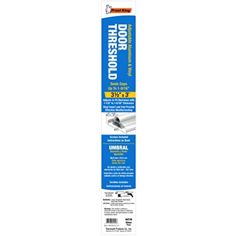 Frost King DAT39H Premium Adjustable Aluminum Threshold, 3-1/2-Inch by 36-Inch, gallery