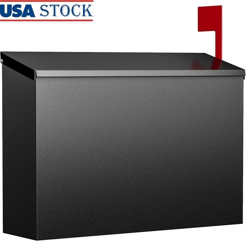 Durable Rustproof Mailbox W/ Flexible Installation Red Flag Notification System