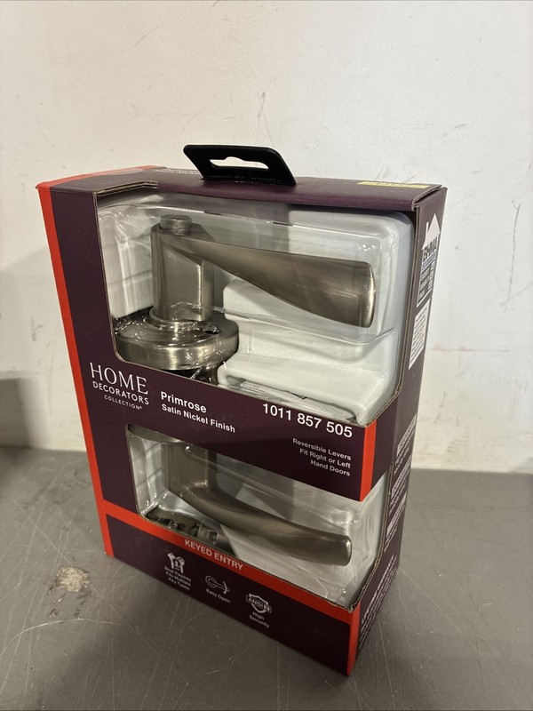 Home Decorators Primrose Keyed Entry Door Handle Satin Nickel 1011 857 505 New gallery