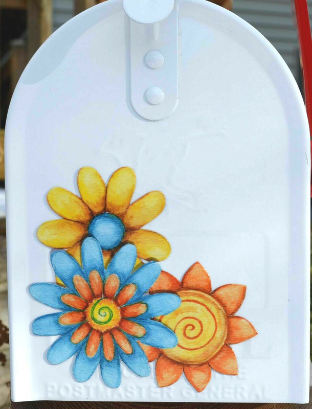 Mailbox Magnet (Partial Cover) Whimsical Bird Floral Trio Address & Street Name gallery