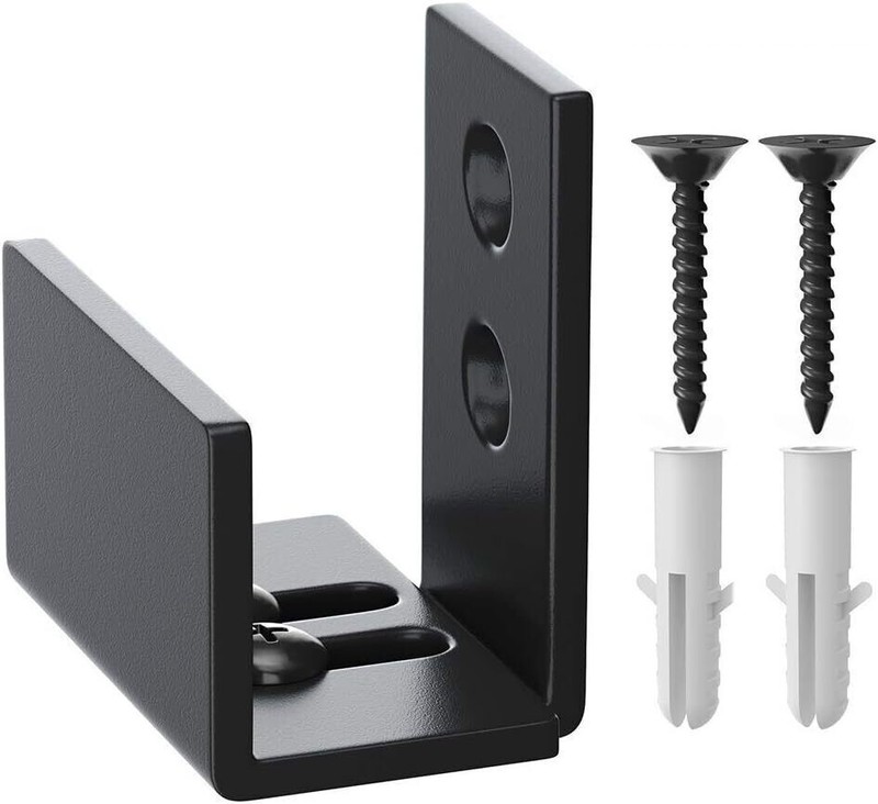 Winsoon Adjustable Floor Guide for Sliding Barn Door Black GCM5160