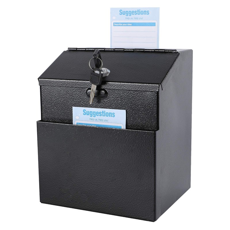 Suggestion Box with Lock Wall Mountable Metal Donation/Ballot/Voting/Collecti...