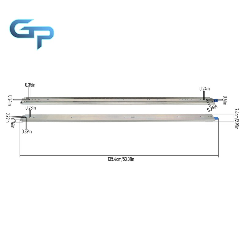 500lb Capacity Locking Drawer Slides 52" Heavy Duty Ball Bearing Glides gallery