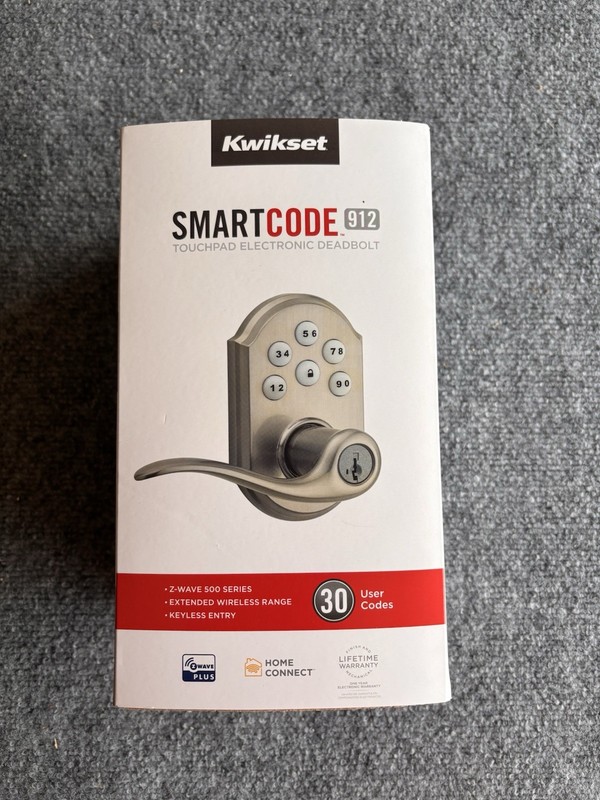 Kwikset SmartCode 912 Z-Wave Electronic Lever Lock Satin Nickel 99120-037