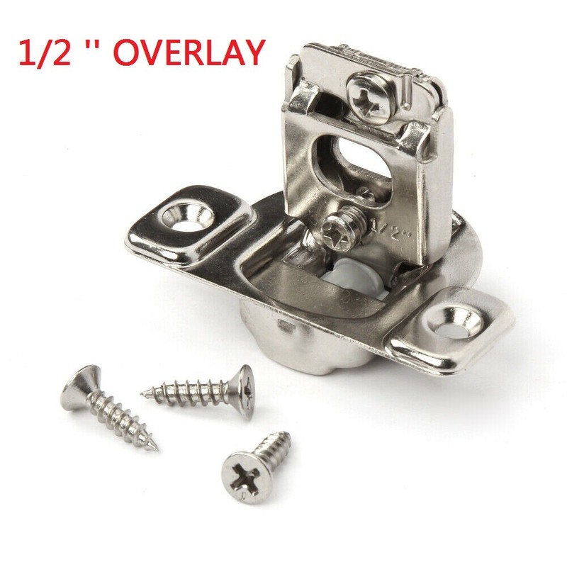 Stainless Steel Overlay Compact Soft Close Cabinet Door Hinges W/Screws 105° Lot