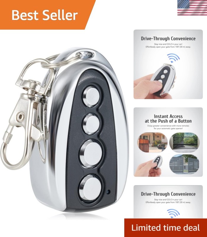 Convenient 4-Button Remote for Driveway Gates – Corrosion-Proof Aluminum Design