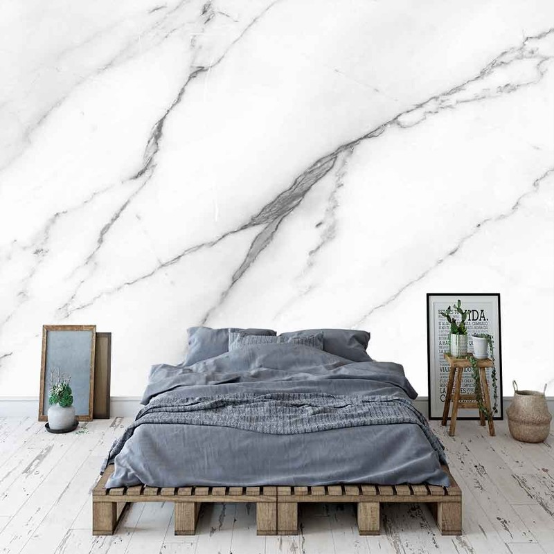 White Marble Grain Full Wall Mural Photo Wallpaper Printing 3D Decor Kid Home