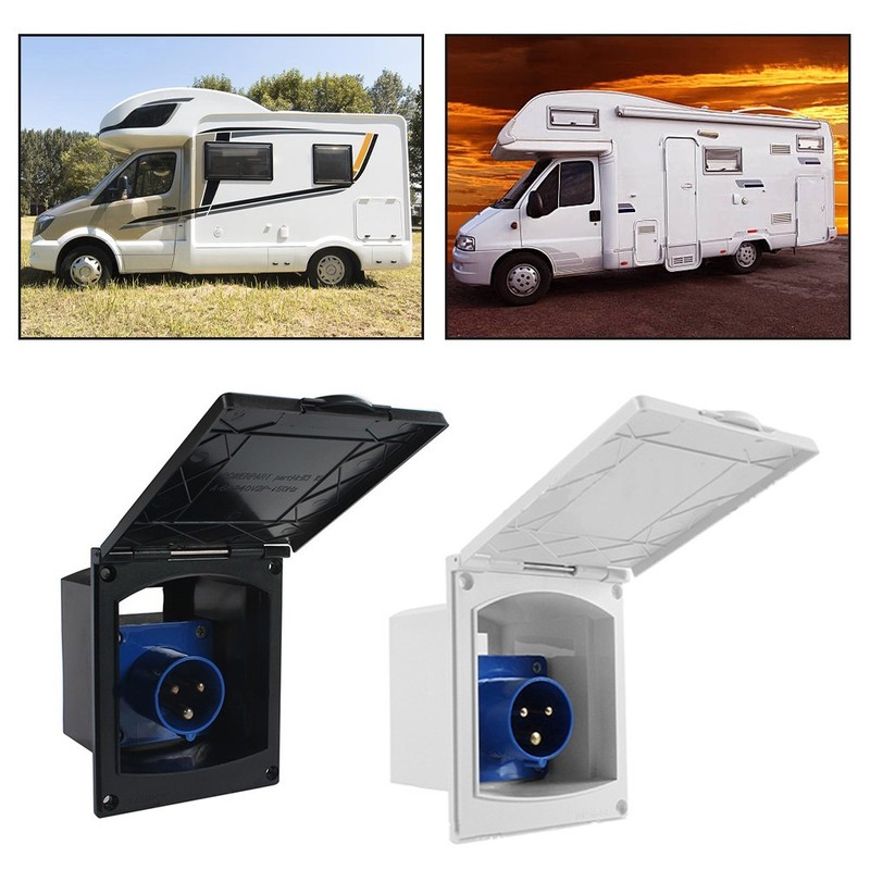 Waterproof External Socket for RV Campers Trailers 16A IP44 Plastic Material gallery