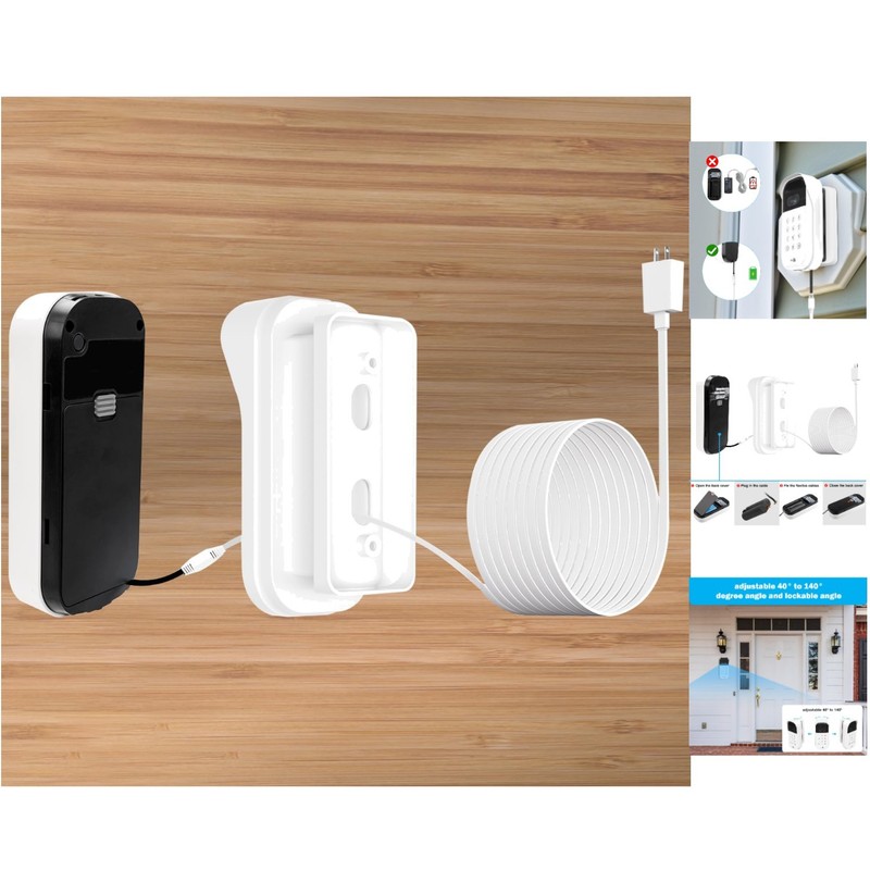 Easy Install 20ft myQ Power Adapter & Angle Adjustable Mount for Video Keypad