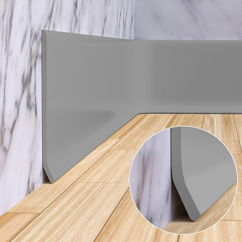 Flexible Baseboard Molding Trim, 6 Inch(W) X 60 Feet(L) Peel and Stick Rubber Wa gallery