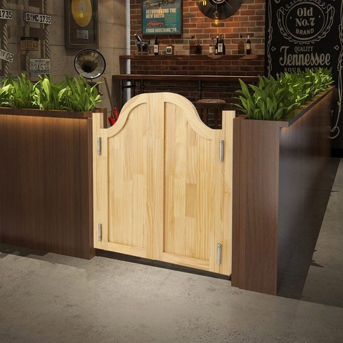Elegant Log Color Swing Partition Door for Home and Shop Spaces