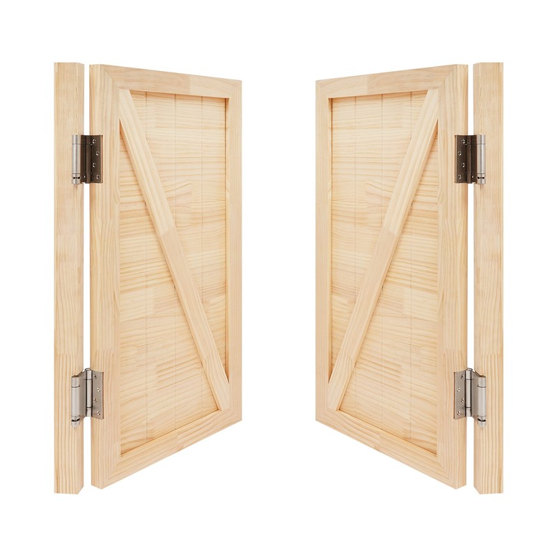 Entrance Partition Doors Solid Wood Partial Door Double-Doors Leaf for Home Yard gallery