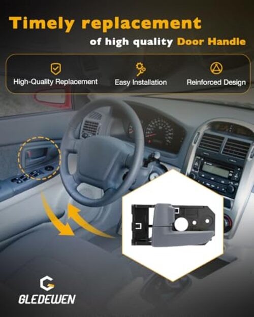 Driver Door Handle, Compatible with 2004-2009 Kia Front/Rear Driver (1PC) Gray gallery