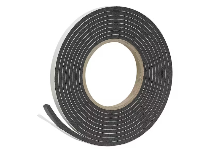 3/8 in. X 3/16 in. X 10 ft. Black High-Density Rubber Foam Weatherstrip Tape