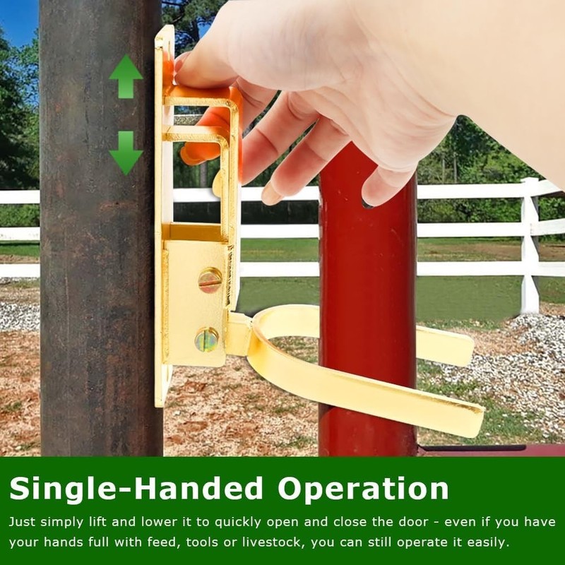 Heavy Duty Locking Gate Latch Auto Spring One-Handed Farm Ranch Backyard Metal gallery