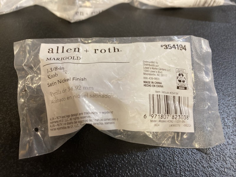 Allen+Roth Marigold Square 1-3/8In Knob Satin Nickel (LOT OF 9)