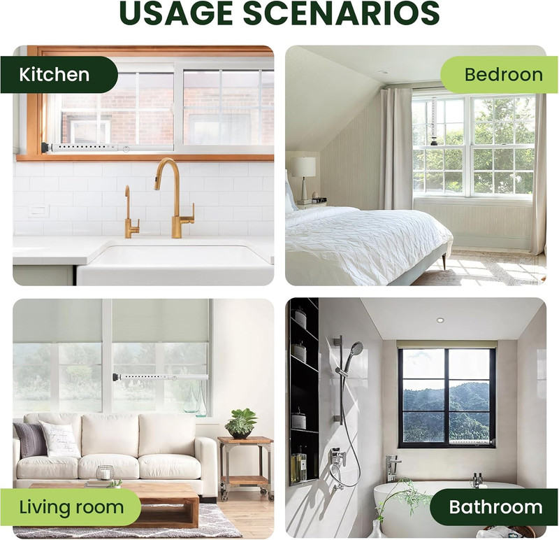 1 Pack Window Security Bars Adjustable 11"-18",Portable Small Sliding Window Loc gallery